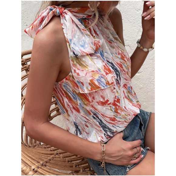 Tie dye Swiss Dot Halter Top - Picture 4 of 5